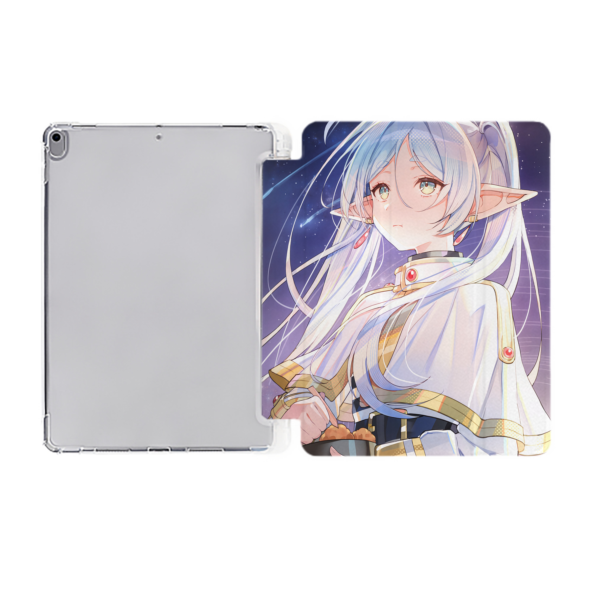 （画像用） 葬送のフリーレン Frieren IPad ケース ペン収納付き 三つ折りスタンド PUレザー×シリコン 対応機種9.5/10.5/10.9インチ